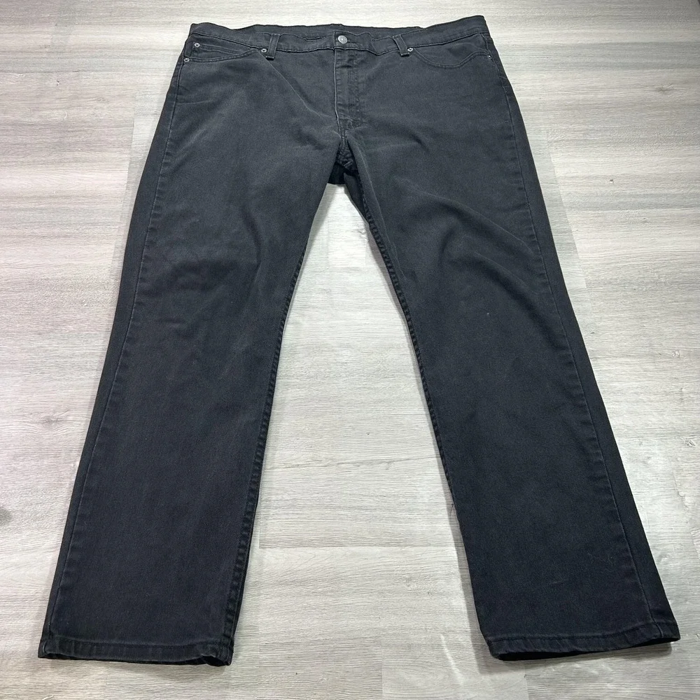 Levis 511 Jeans Mens 42x30 Black Slim Straight Stretch Denim Dark Wash Pants‎